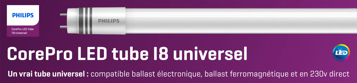 Philips, CorePro LED tube l8 universel | Rexel France