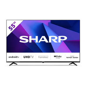 tv sharp 55' led android tv 4k uhd frameless led